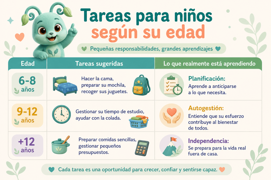 Tareas para niños según su edad (de 6 a 12 años)